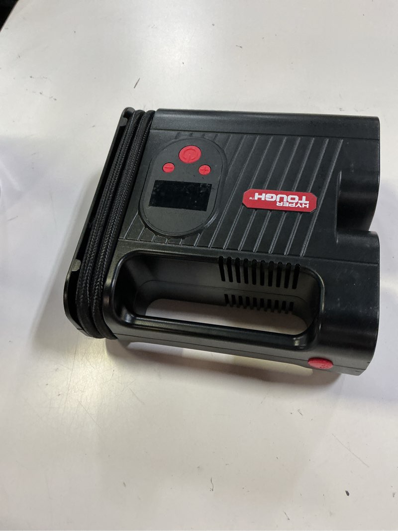 Condition photo showing As Is for hyper tough dc 12v digital car tire inflator with auto-off function 100psi
