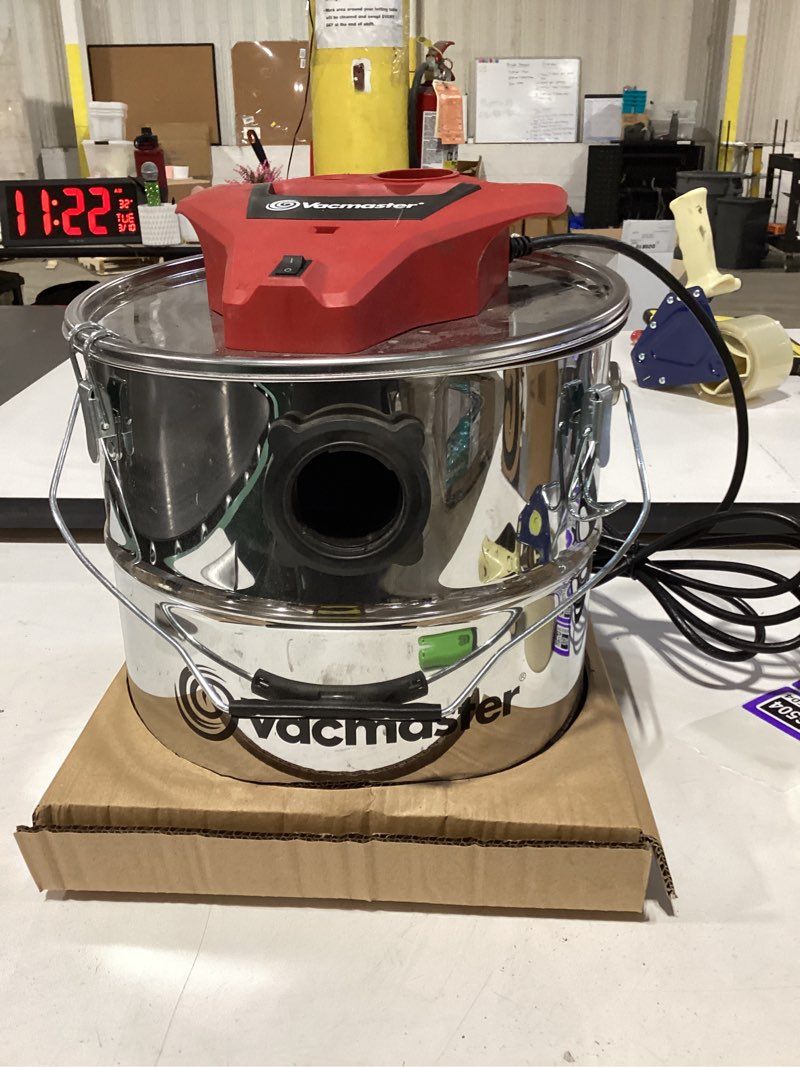 Condition photo showing As Is for Vacmaster Vac EAV508S 1102 5-Gallon 3.5 Peak HP Premium Stainless Steel Ash Vacuum, Red Edition 5 Gallon