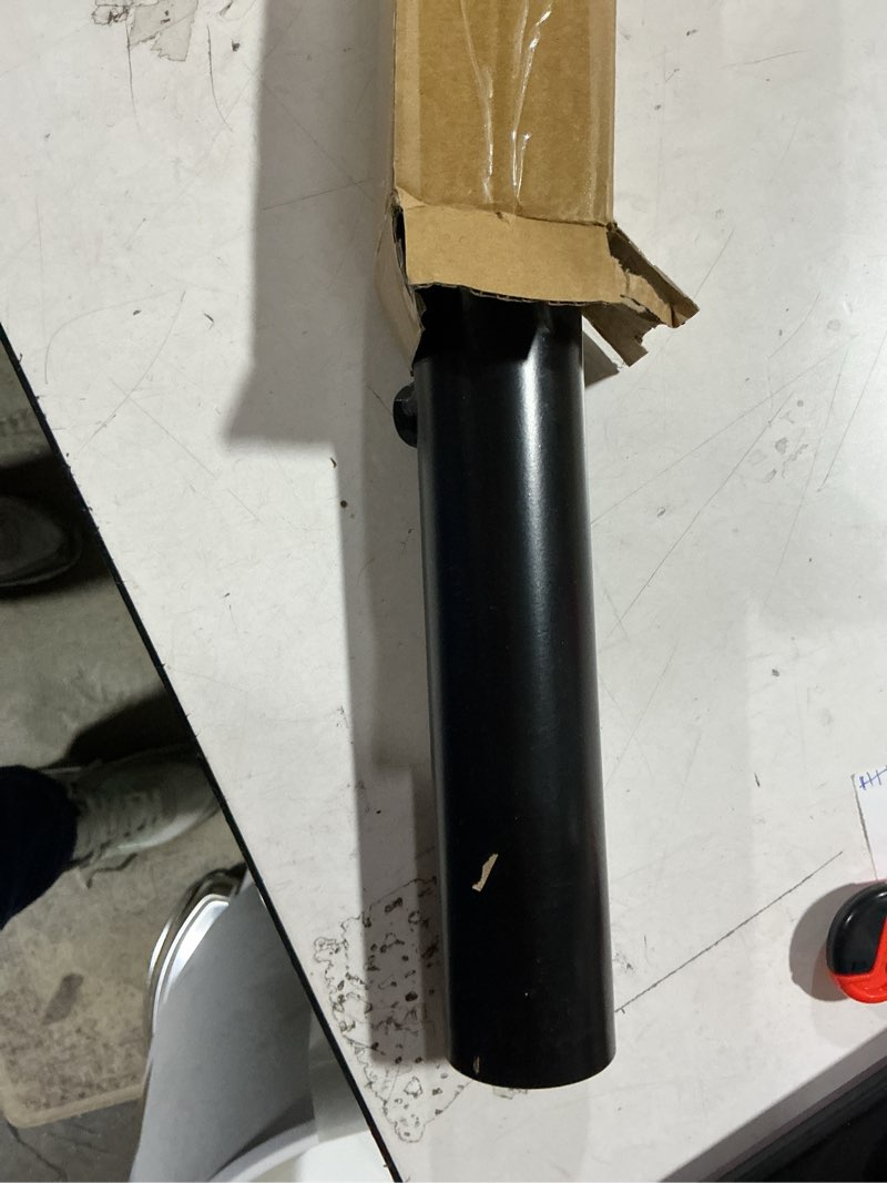 Condition photo showing Good Condition for heacy duty flag pole for outside house in ground, 12" extended tip metal graden flag pole holder, ground mount stake for 1.77" dia pole, adjustable flagpoles mount, black