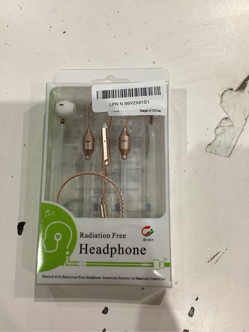 Condition photo showing As Is for ibrain Type C Air Tube Headphones USB C EMF Free Earbuds Air Tube Earbuds with Microphone Anti EMF Airtube Headsets in-Ear Earphones for Safe Listening