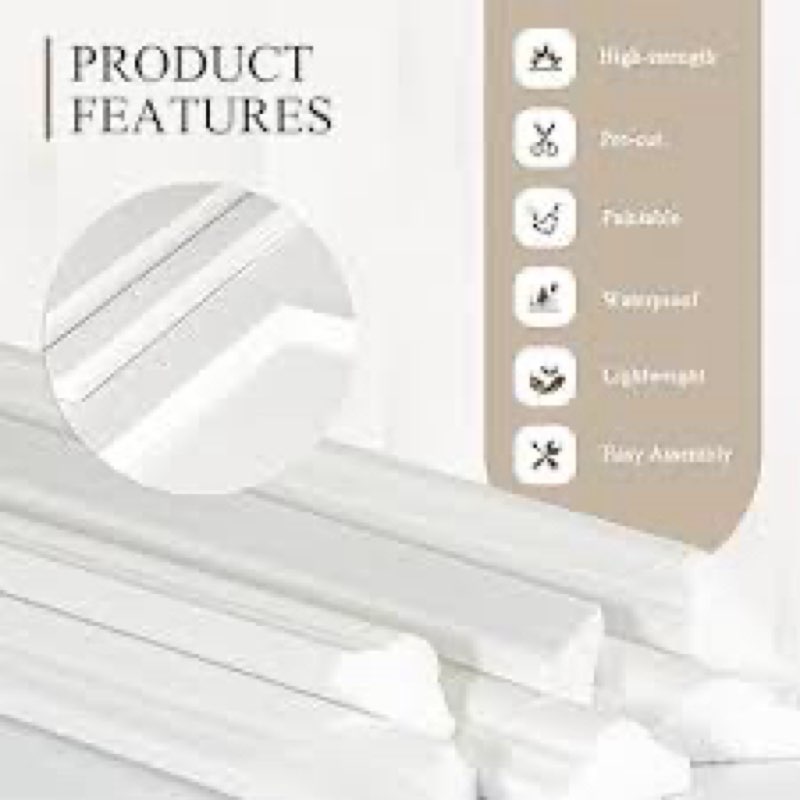 QUEENLINK 3 Sets Peel and Stick Wall Molding Kit, Premade Wainscoting Panels for Interior Wall Mould