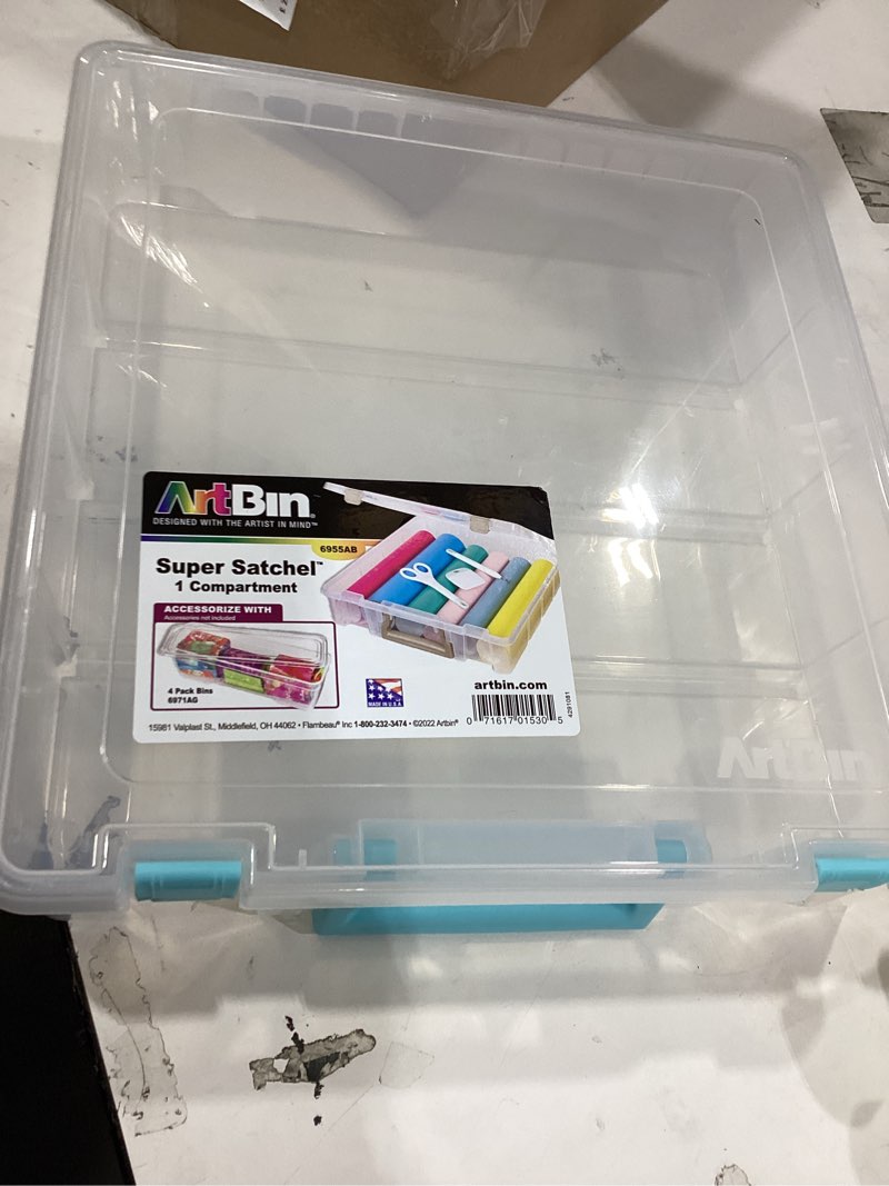 Condition photo showing Good Condition for artbin super satchel 1 compartment box clear craft organizer storage case gold 1 pack