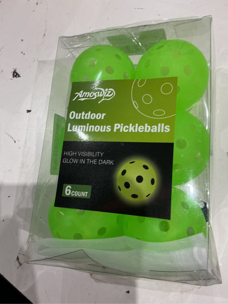 Condition photo showing New/Like New for pickleball balls, outdoor glow in the dark pickleballs with mesh bag, luminous gifts, light up green, high visibility & durable for training green glowing pickleball 6