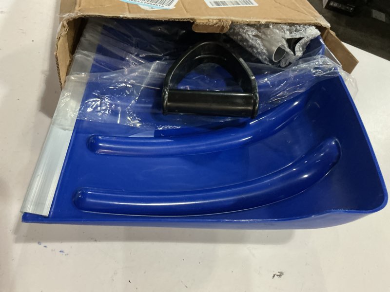 Condition photo showing Good Condition for Snow Shovel, 18x13 Inch Blade with Assisted D-Ring Aluminum Handle for Efficient Shoveling, 3.5LBS Lightweight, for Driveway, Garden, Patio, Walkway & Outdoor Camping Use, Blue Blue|Aluminum
