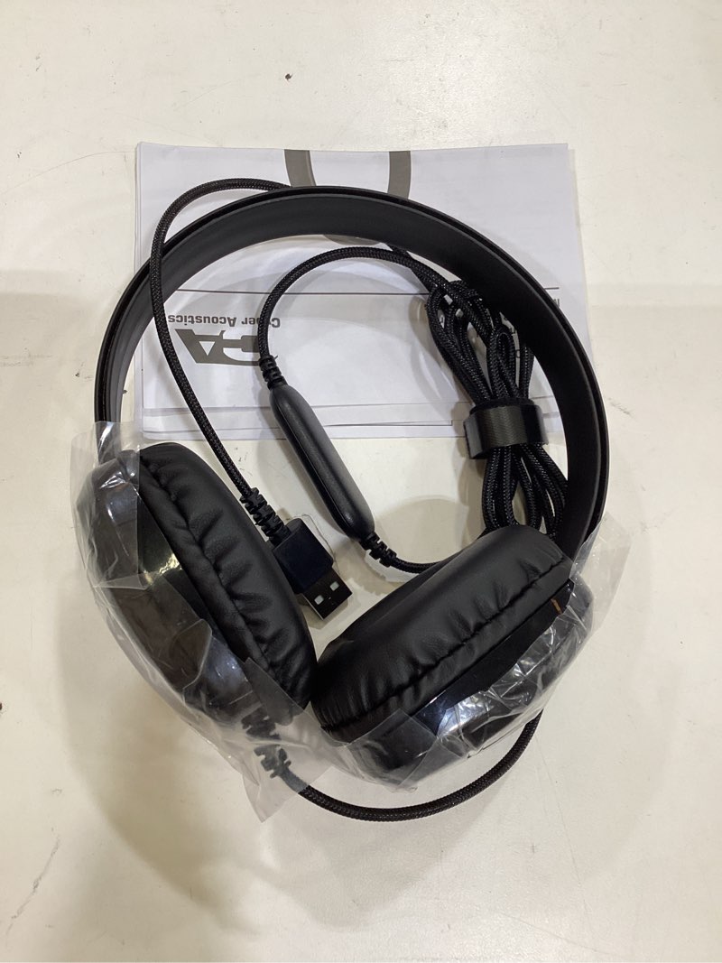 Condition photo showing Good Condition for cyber acoustics usb stereo headphones for pcs and devices in the office, classroom or home (acm-6005), black 1 pack (usb)