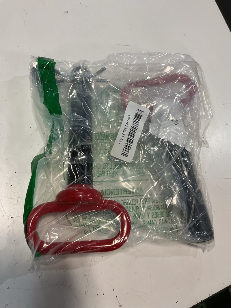 Condition photo showing Good Condition for hitch pin 2 pcs, tractor towing hitch pin and clip, red handle trailer gate pins for towing rv, truck, boat, car, tractor (1 x 5 inch) 1 x 5 inch red