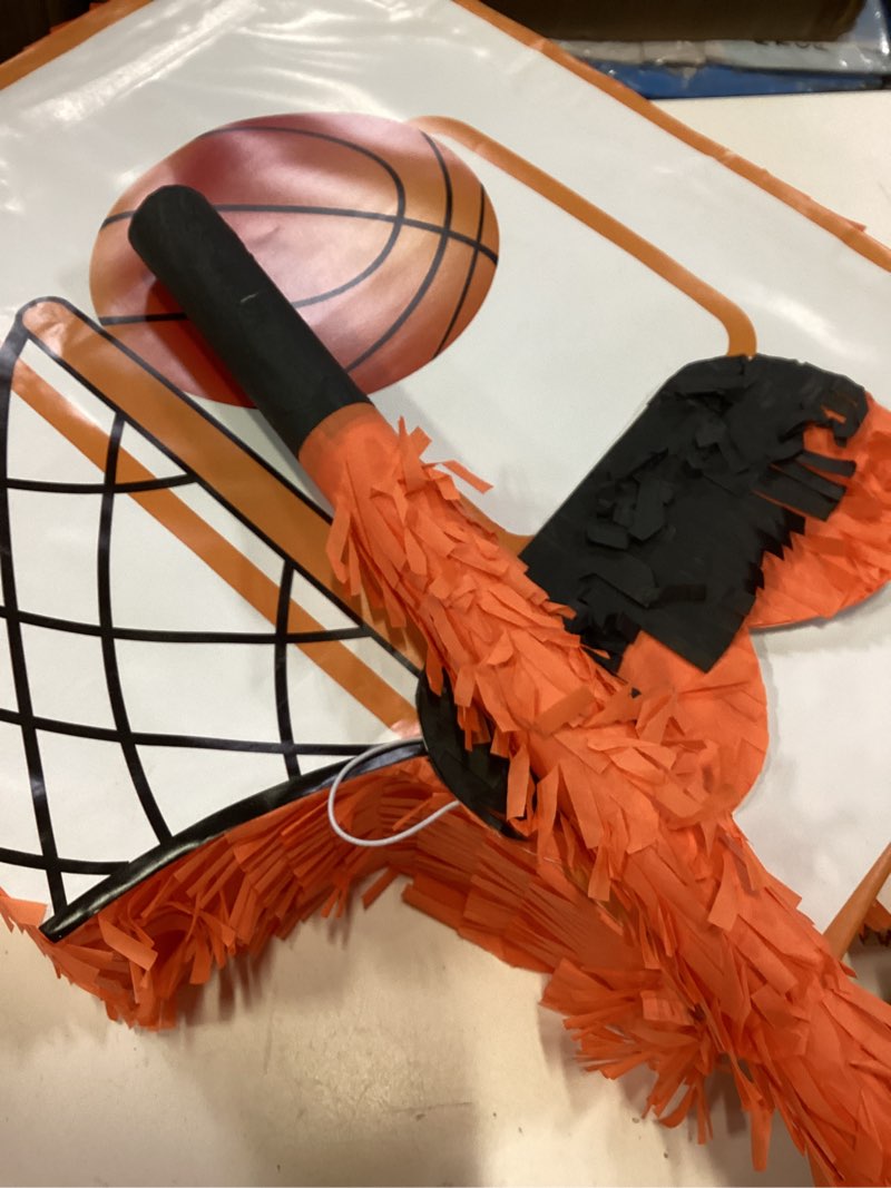 Condition photo showing Good Condition for hooqict basketball pinata with blindfold and bat stick basketball birthday party decorations for kids boys basketball themed party supplies sports carnival games