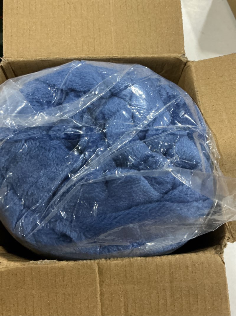 Condition photo showing Good Condition for ultra soft fleece blanket throw size - flannel fleece luxury throw blanket - lightweight for couch bed chair - thick, warm & breathable - all season cozy anti-static microplush bedding, washed blue 14 - washed blue throw (50" x 60")