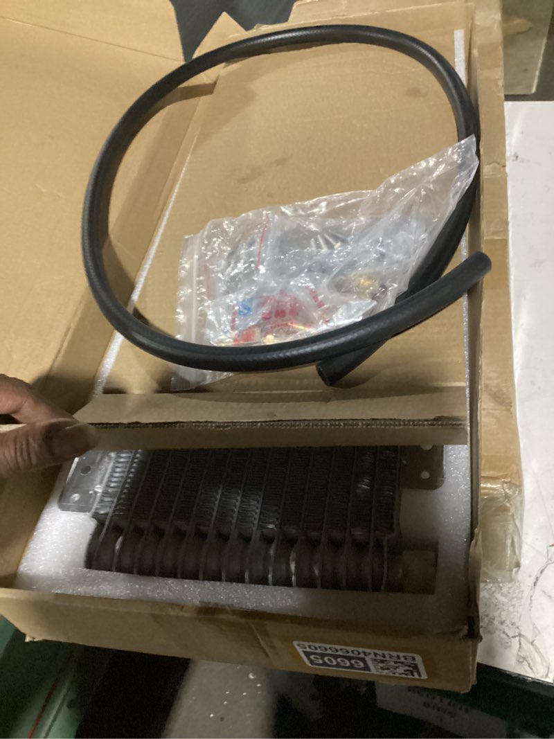 Condition photo showing New/Like New for lpd47391 40k transmission oil cooler kit low pressure drop trans cooler compatible with heavy duty 40,000 gvw max includes mounting hardware