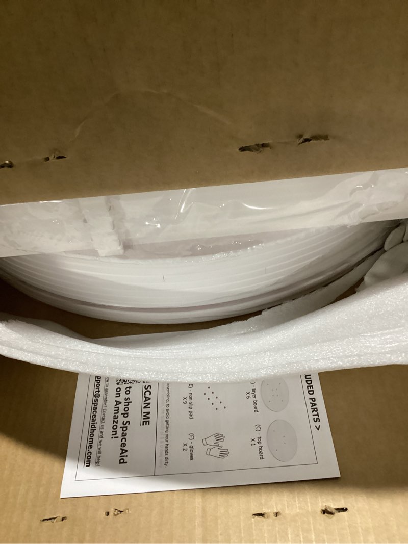 Condition photo showing Good Condition for SpaceAid Rotating Shoe Rack Tower 7 Tier  Display Lazy Susan  White  23.2 D x 23.2 W x 63 H