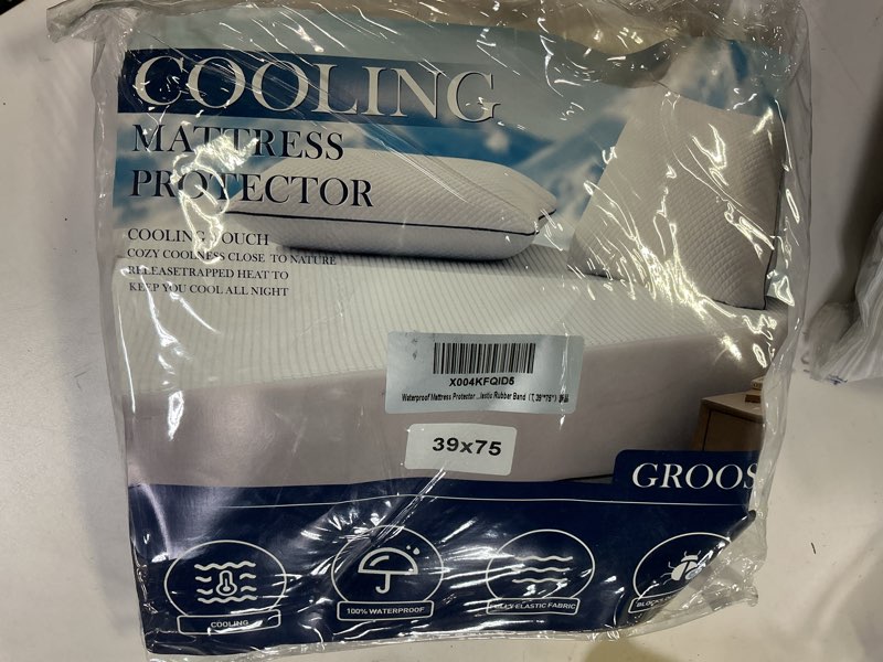 Condition photo showing New/Like New for Cooling Mattress Protector Full, Waterproof Fitted Sheet Elasticized Mattress Pad Cover 8"-21" Deep Pocket Mattress Cover with Elastic Rubber Band?F, 54"×75"? White Full?54"×75"?