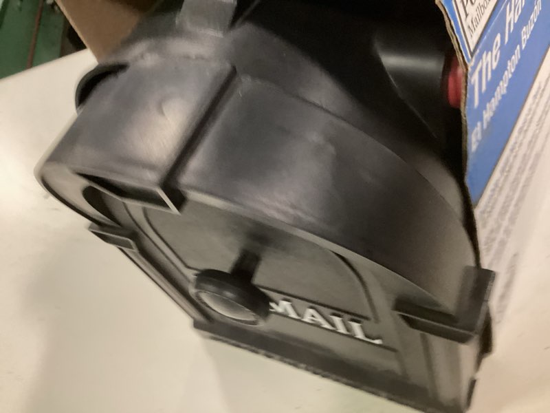 Condition photo showing As Is for Postal Pro Hampton Plastic Mailbox - Black