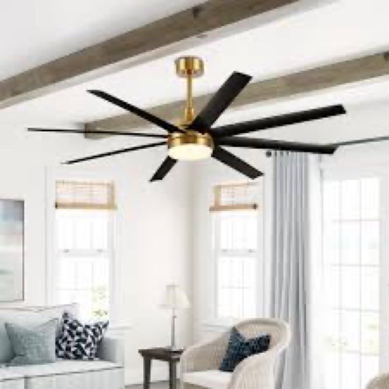 jamii-leigh 65/72/84 inch large indoor/covered outdoor modern ceiling fan with led lights and remote, 6-speed, reversible quiet dc motor, timer, 8-abs-blade