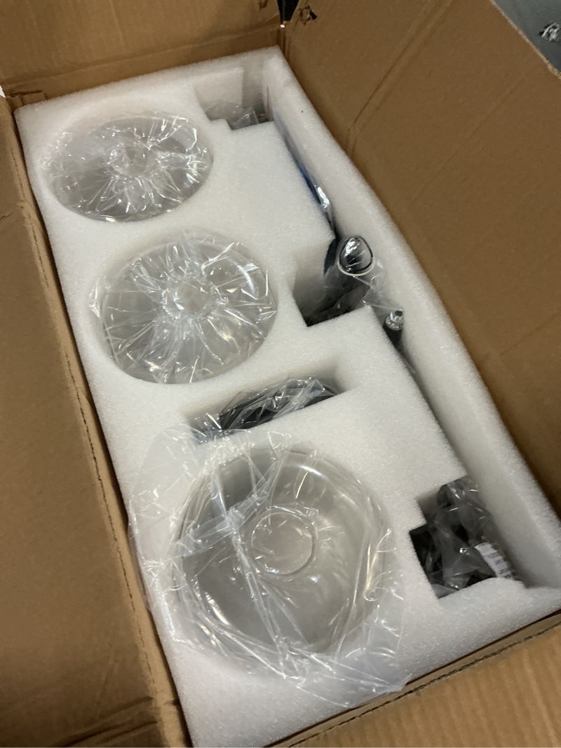Condition photo showing New/Like New for 2025 upgraded black bathroom vanity light 3-lights bathroom light fixtures over mirror with glass shade 25 inch wall sconce lighting bath(exclude e26 bulb)