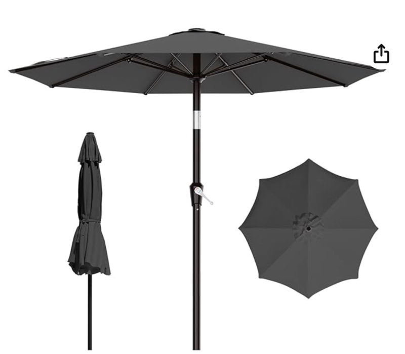 areshark 9 ft patio umbrella for outdoor, outdoor umbrella with push button tilt and crank, outdoor patio umbrellas with 8 sturdy ribs for market, garden, deck, backyard, pool (apple green) apple green 9ft