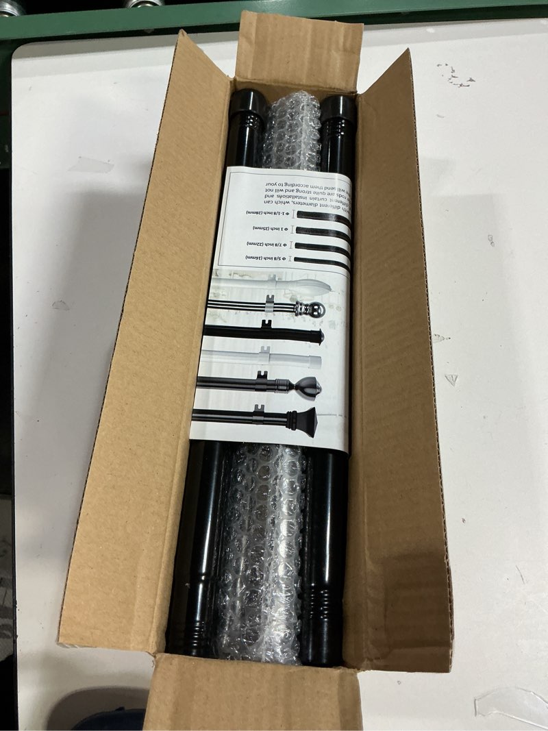 Condition photo showing New/Like New for Extra Long Curtain Rods 120-Inch to 170-Inch - 1" Heavy Duty Blackout Drapery Rod, Metal Window Rods for Sliding Glass Doors, Extra Wide Windows, Patio, Porch, Pergola, Farmhouse 30 to 172inch