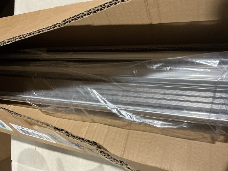Condition photo showing As Is for barrina plant grow lights, 4ft 5000k full spectrum daylight white, 252w(6 x 42w, 1400w equivalent), t8 led grow light strips, growing lamp fixture, plant lights for indoor plants, greenhouse, 6-pack white 4ft