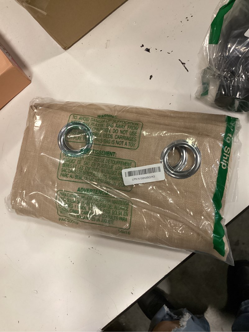 Condition photo showing New/Like New for bgment short curtains for bedroom,54 inch length faux linen curtains for small window grommet non-see through privacy light filtering burlap textured kitchen window,2 panels,52 x 54 inch,tan 52"w x 54"l (pack of 2) tan
