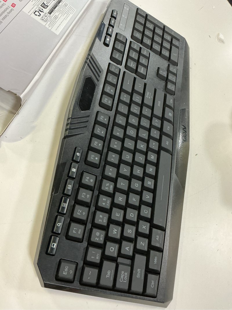 Condition photo showing Good Condition for redragon k503 wireless gaming keyboard, 3-mode (2.4g/bt/usb), rgb led backlit, multimedia keys, fully programmable silent membrane keyboard with wrist rest for windows pc games (black) blue-black