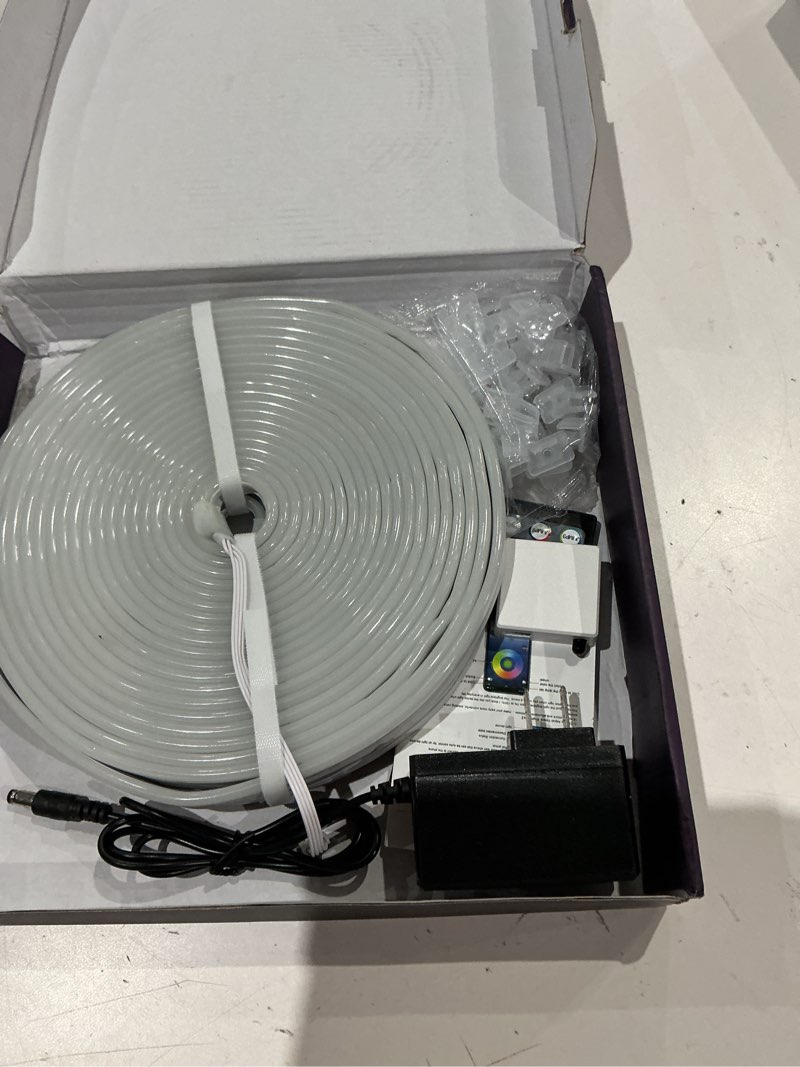 Condition photo showing As Is for letianpai neon rope lights,flexible led rope lights control with app/remote,multiple modes rope lights,ip65 outdoor rgb led neon lights waterproof,music sync gaming led light strip (50ft) 50 ft