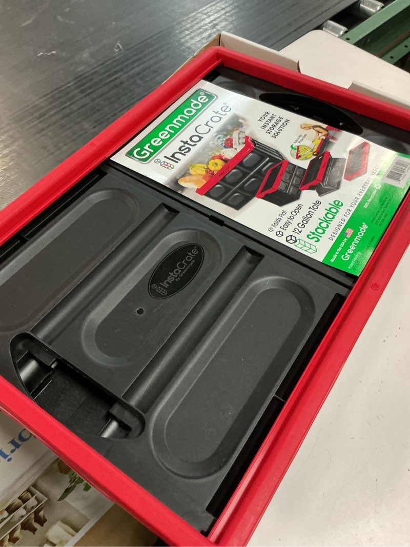 Condition photo showing Good Condition for greenmade instacrate collapsible storage container, 12 gal, red/black