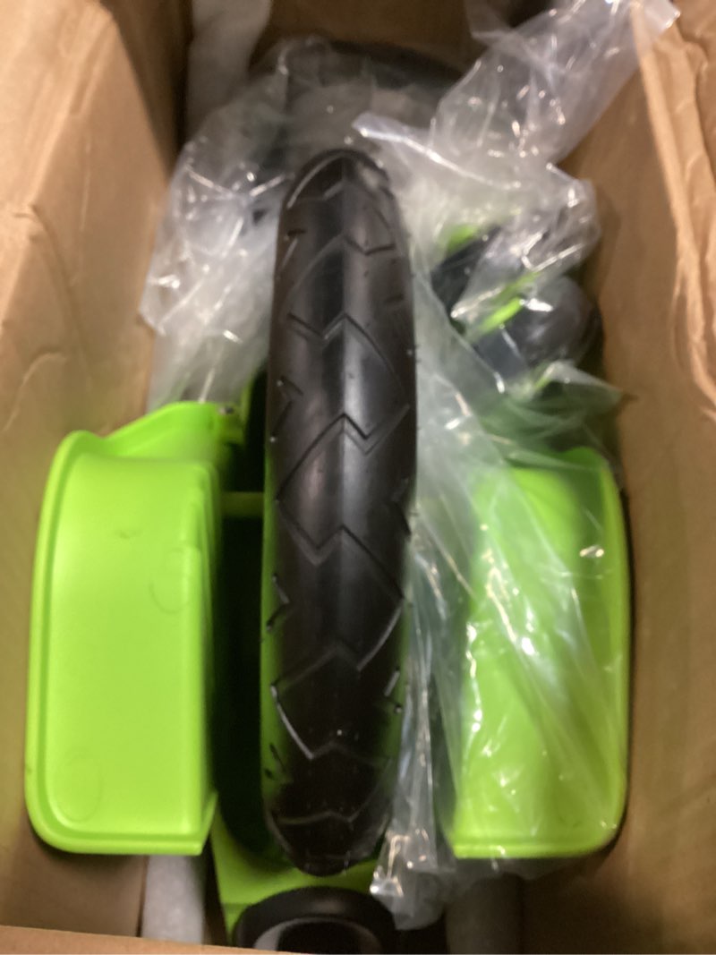 Condition photo showing As Is for 12in Hand Push Unicycle for Kids, Light Unicycle Bikes with Light/Handrails/Auxiliary Wheels, Parent-Child Unicycle Bike, Unicycle Balance Bikes, Kids Unicycle Bicycles (Green)