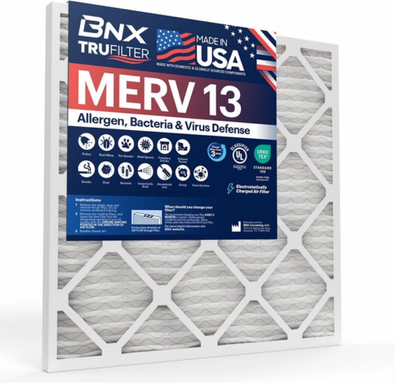 TruFilter Compatible with AprilAire 413 Replacement Filter for AprilAire (2-Pack) - MERV 13 - MADE IN USA - HVAC AC Furnace Filters Allergies, Mold, Bacteria, Smoke, MPR 1900 FPR 10 Air Filter 16x25x4 16x25x4 2-Pack (AprilAire Compatible)