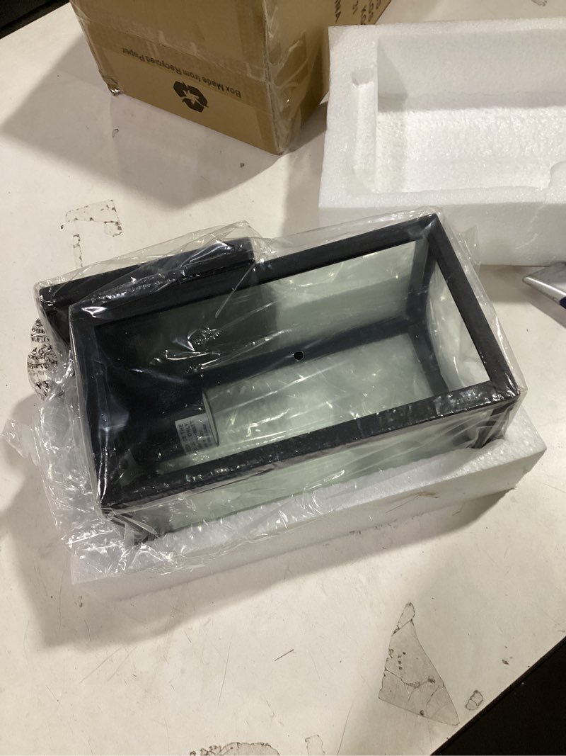 Condition photo showing Good Condition for Bestshared Outdoor Wall Sconce, Exterior Wall Lighting Fixture, Outdoor Porch Mount Light, Front Door Lantern Lamp in Black Finish with Clear Glass for Porch(1 Pack) Black 1 Pack