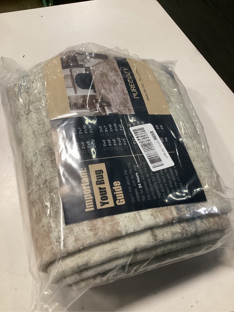 Condition photo showing New/Like New for purecozy runner rug 2x8 beige machine washable modern abstract hallway carpet non slip neutral long carpet low pile soft non shedding contemporary rug for bathroom laundry kitchen bedroom 2' x 8' (runner) abstract beige