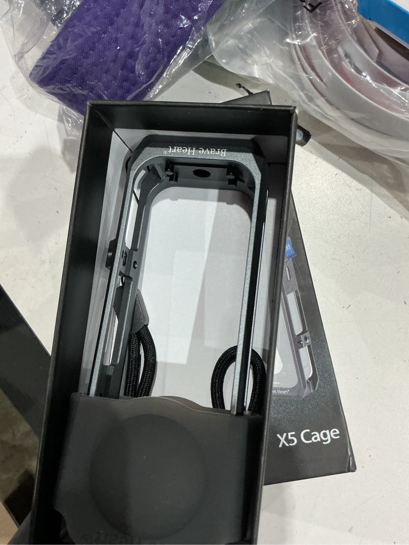 Condition photo showing Good Condition for brave heart aluminum alloy protective case frame cage for insta360 insta 360 x5, camera sports accessories, gray metal housing (iron gray)