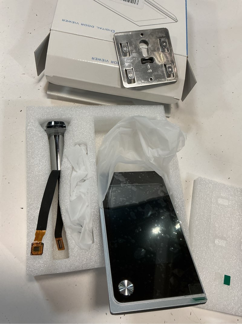 Condition photo showing As Is for 3.5 inch digital doorbell lcd 120 degree eye electronic peephole doorbell color ir camera door viewer powered by 4pcsx aaa batteries(not included)