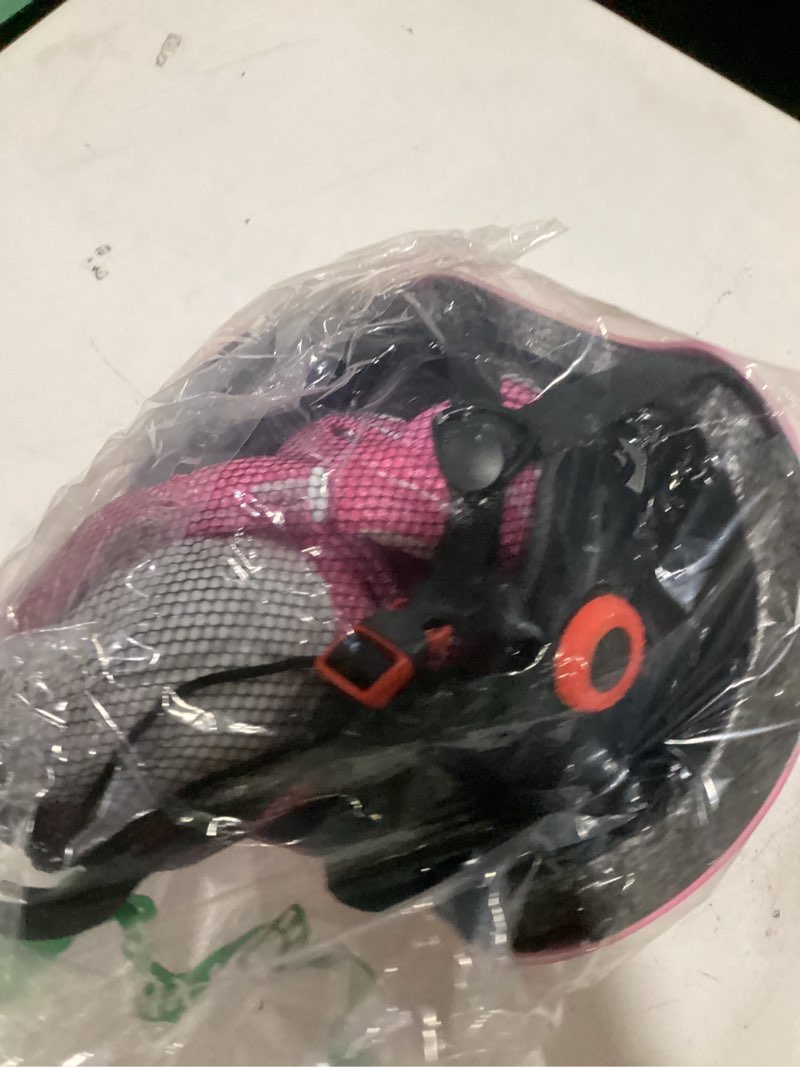 Condition photo showing Good Condition for kids bike helmet and pads set - helmet with knee pads elbow pads wrist guards, cpsc certified adjustable protective gear for girls boys, for bicycle skate scooter skateboarding pink-2 small: 20.1"-21.2"/51-54cm