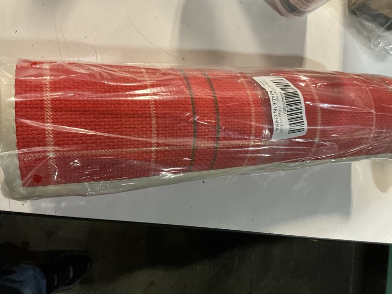 Condition photo showing New/Like New for merry christmas kitchen mat set of 2 pcs, non slip rugs for kitchen floor, red christmas decor, absorbent runner comfort standing mats washable for kitchen, home (cookies, 17.3"x47"+17.3"x30") cookies 17.3"x47"+17.3"x30"
