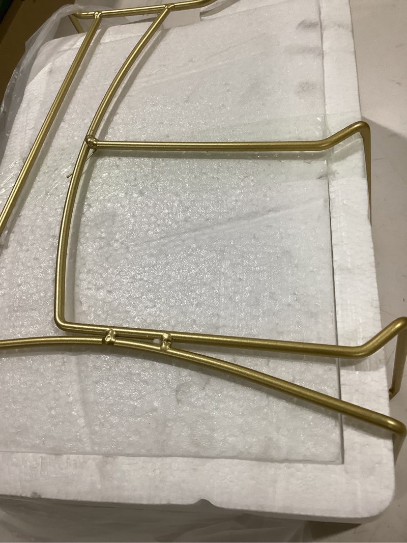 Condition photo showing New/Like New for Fruit Bowl for Kitchen Counter, 3 Tier Fruit Basket for Counter, Ceramic Holder, Tiered Stand with Metal Stand, Detachable Rack for Fruit Vegetable Snack Dessert Storage (White)