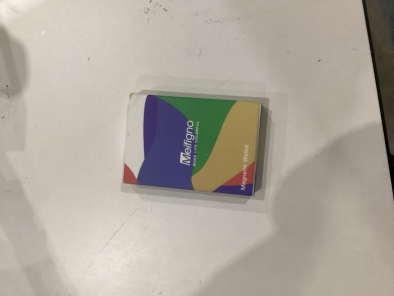 Condition photo showing New/Like New for Meifigno Strong Magnetic Phone Wallet with Mirror & Kickstand, Magnetic Phone Card Holder (3-4 Cards & Cash) Compatible with iPhone 17/16/15/14/13/12 Series, Metal Plating Glossy, Deep Blue