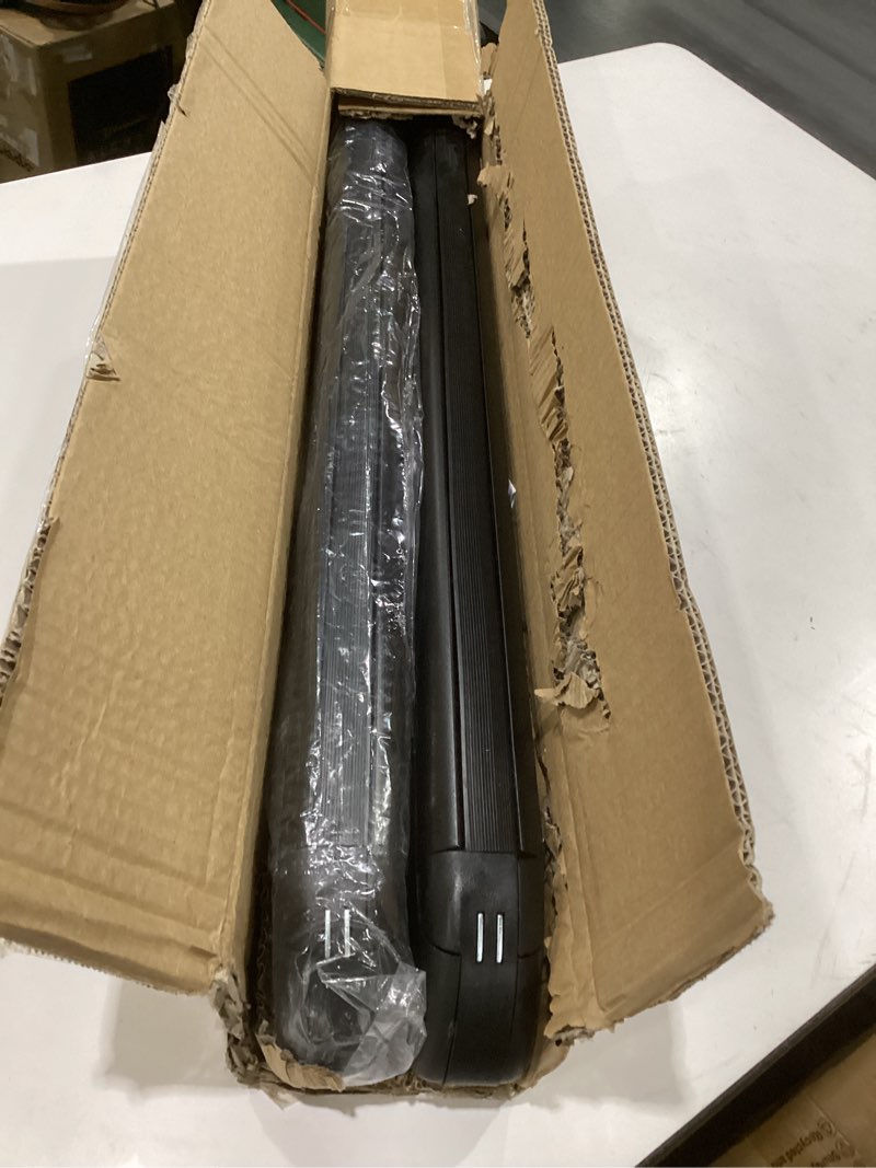 Condition photo showing As Is for munirater universal 43.3 inch black roof rack cross bar top luggage aluminum carrier adjustable window frame 2pcs