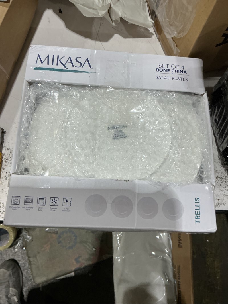 Condition photo showing Good Condition for mikasa trellis white set of 4 salad plates