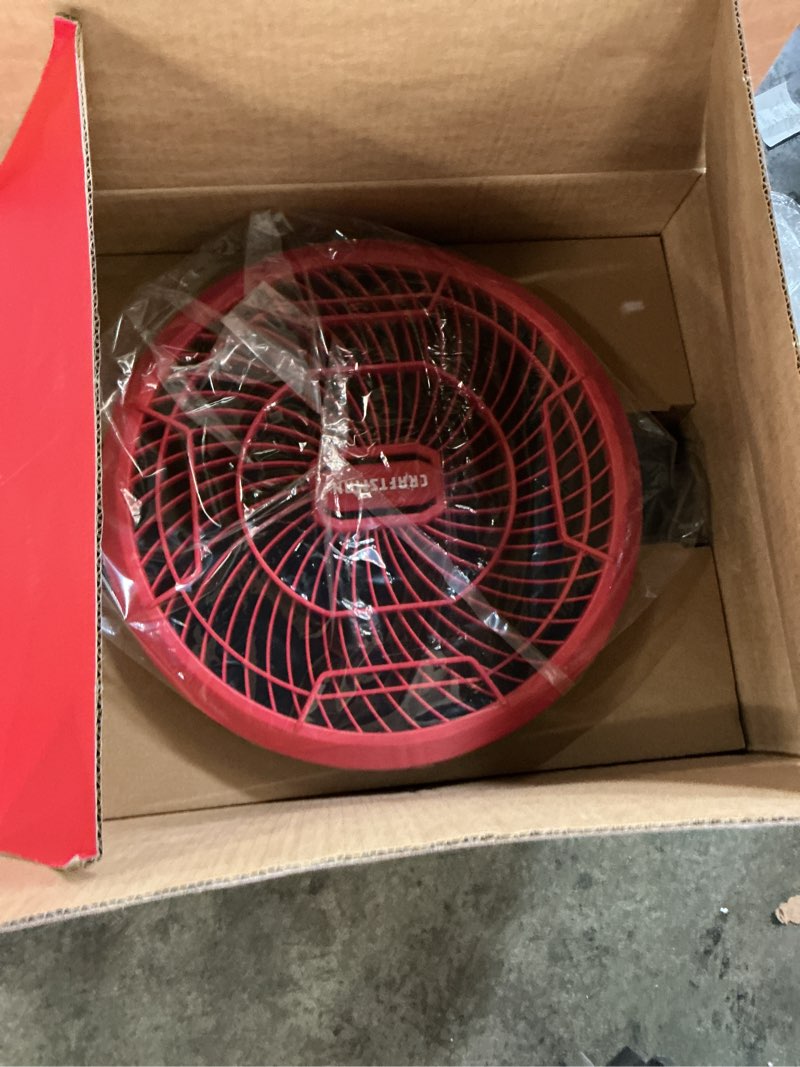 Condition photo showing Good Condition for craftsman 12-in 20 -volt 3 -speed high velocity indoor red and black industrial fan- battery not included
