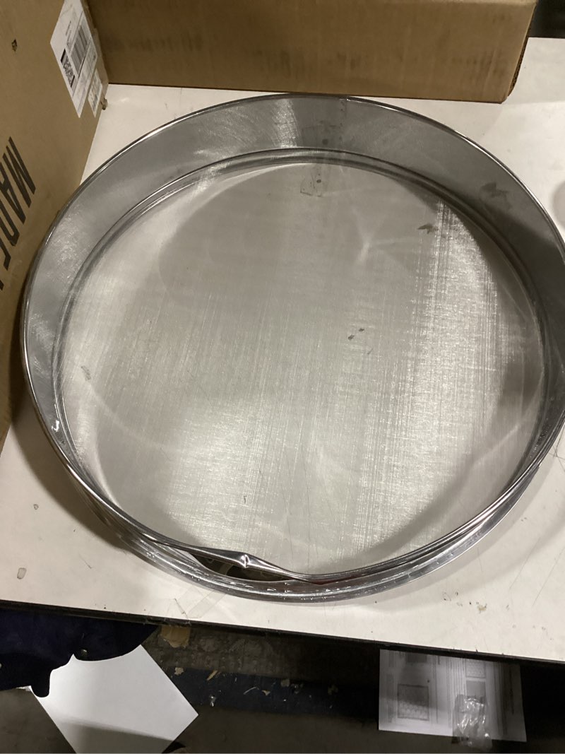 Condition photo showing As Is for Sidasu Vibrating Sifter Mesh Screen Stainless Steel Vibrating Sieve Mesh Screen 60 Mesh for Dia 19.6" Automatic Powder Sifter Machine