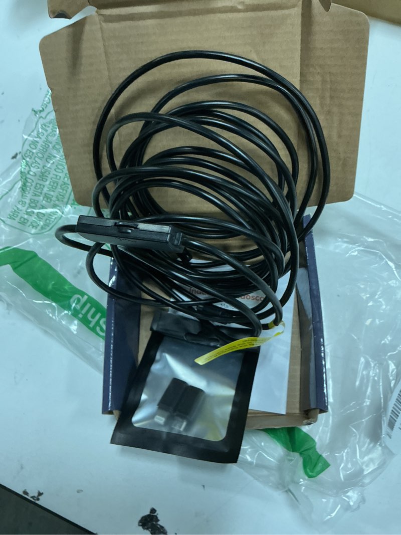 Condition photo showing As Is for endoscope camera with light,1920p hd borescope tools with 8 adjustable led lights, endoscope with semi-rigid snake camera, ip67 waterproof inspection borescope for ios and android-16.4ft dual-lens