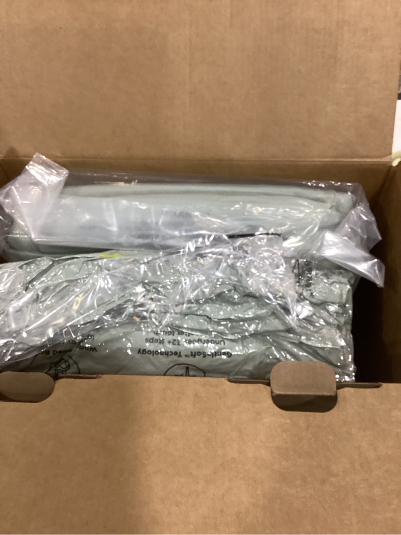 Condition photo showing New/Like New for Bedsure Oversized King Comforter Set Sage Green - Bed in a Bag Bedding Set 7 Pieces, GentleSoft™ Pintuck Bed Set Gift for Family, Pinch Pleat Sage Green Comforter with Sheets, Pillowcases & Shams Oversized King 03 - Sage Green