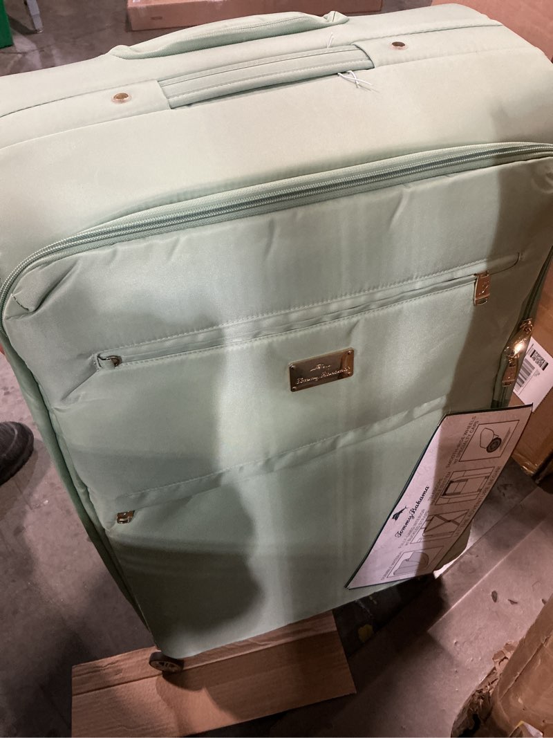 Condition photo showing Good Condition for tommy bahama 3-piece rolling luggage set, soft-sided suitcases with wheels, 22, 26, and 30 inch, sage