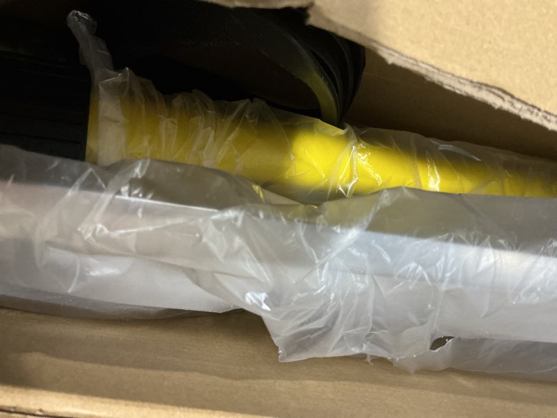 Condition photo showing Good Condition for Snow Pusher, 58" Snow Plow Shovel with Ergonomic Dual D-Handles & 22'' UHMW Blade, Lightweight Manual Snow Shovel for Driveway, Sidewalk & Patio (Yellow) yellow 58''