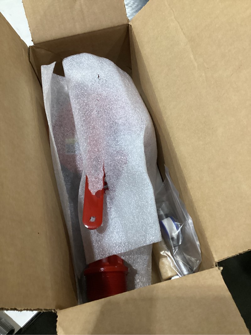 Condition photo showing New/Like New for Fill-Rite FR112 Fuel Transfer Rotary Hand Pump with Suction Pipe and Discharge Hose for Agriculture, Construction, or Automotive, Red Rotary Pump w/Accessories