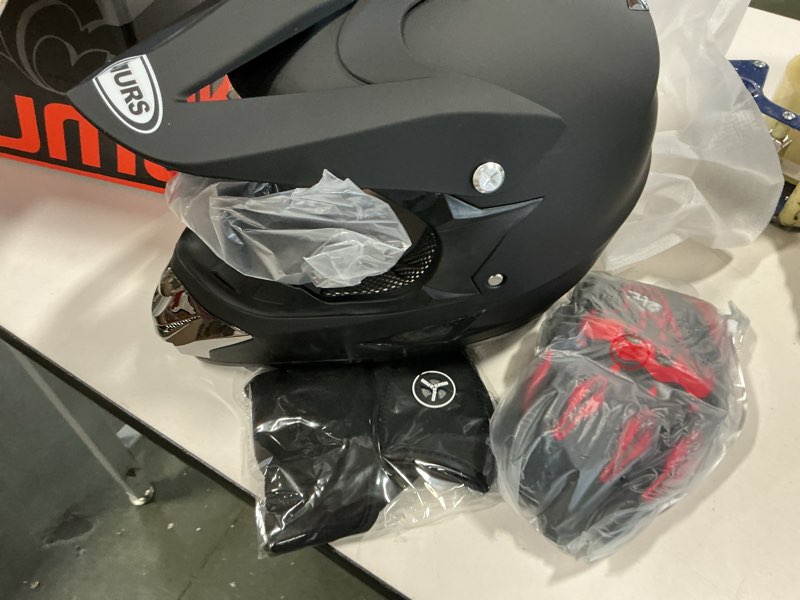 Condition photo showing Good Condition for Adult Motocross Dirt Bike Helmet with Goggle, Gloves & Mask - DOT/FMVSS-218 Off-Road Motorcycle & ATV Helmet with Adjustable Sun Visor New Black Large