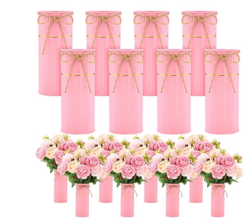 mimorou 8 pcs 7.48 inch wedding vases for centerpieces mason jars with twine bow galvanized metal fl