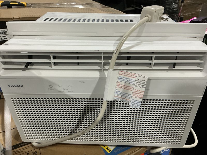 Condition photo showing Good Condition for 5,000 btu 115-volt window air conditioner 150 sq. ft. rooms with remote in white