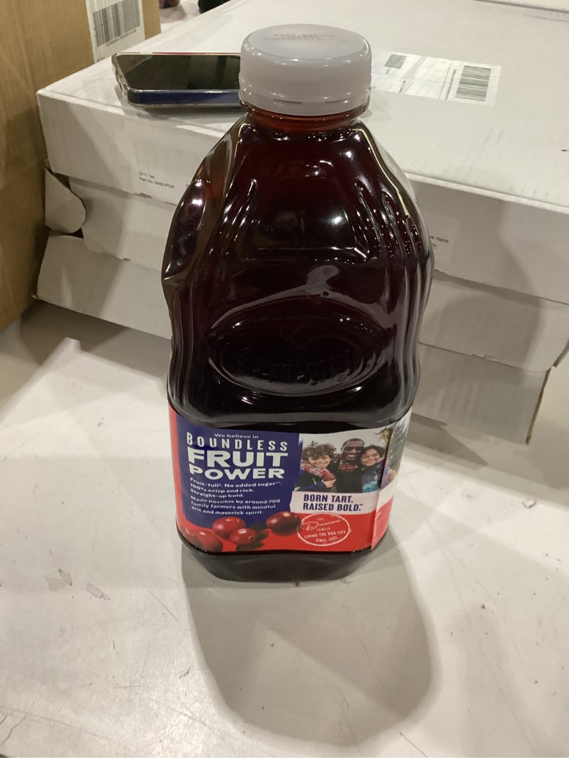 Condition photo showing Good Condition for best by date2/19/26ocean spray® 100% juice cranberry juice blend, 64 fl oz bottle cranberry 64 fl oz (pack of 1)