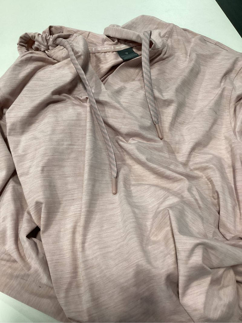 Condition photo showing Good Condition for free country cloud women's pink light weight knit long sleeve solid hoodie ( l )