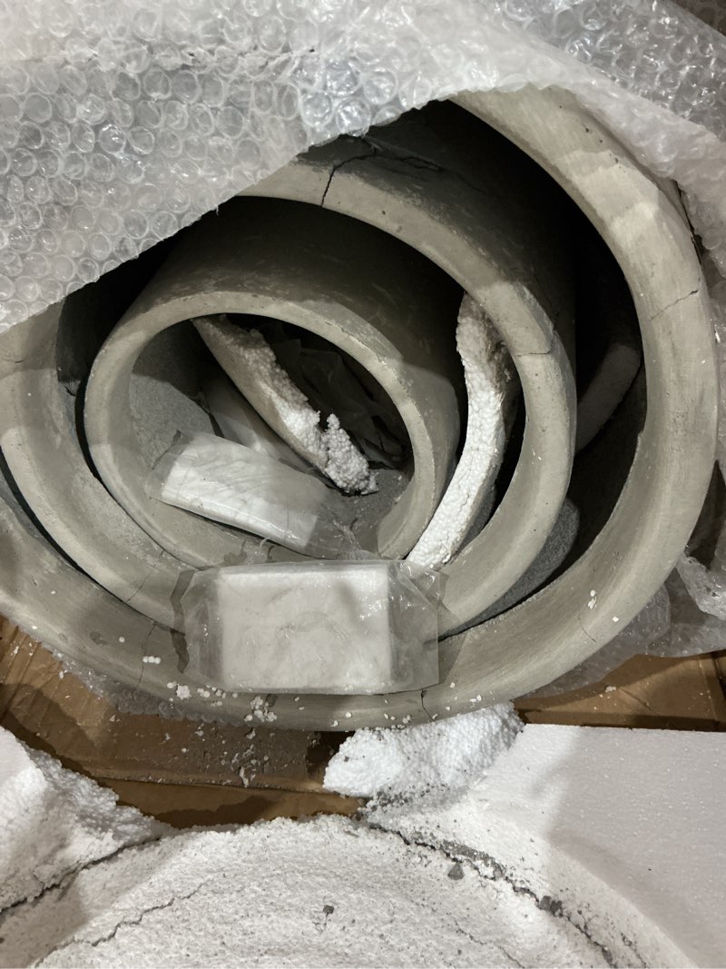 Condition photo showing As Is for kante 15.3"+11.6"+8.2" dia round concrete planter, large outdoor indoor planter pots containers with drainage holes and rubber plug for home garden patio, buff concrete buff concrete 15.3"+11.6"+8.2" d